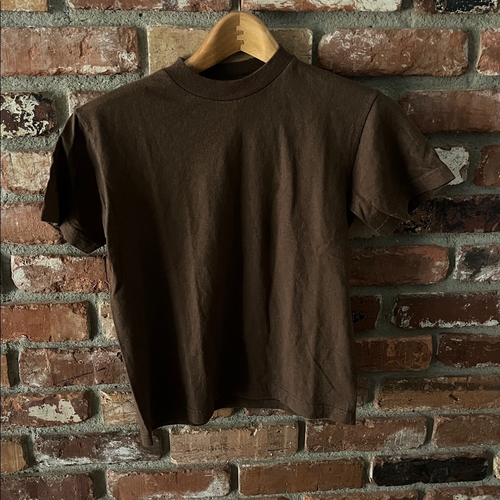 Delta Magnum Weight Brown Short Sleeve T-Shirt Size Small